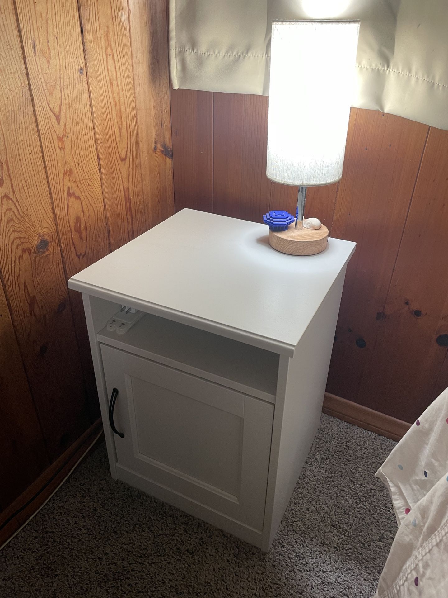 White Nightstand with Storage