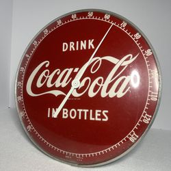 1950's Vintage Coca Cola Thermometer Ad Sign 12" Model 495A Still Works!