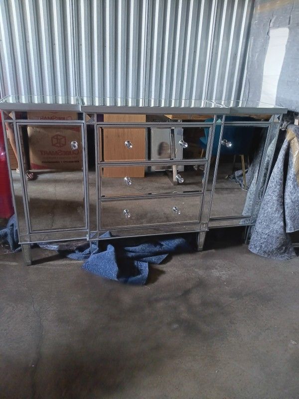 Mirrored Buffet Dresser Sideboard Credenza