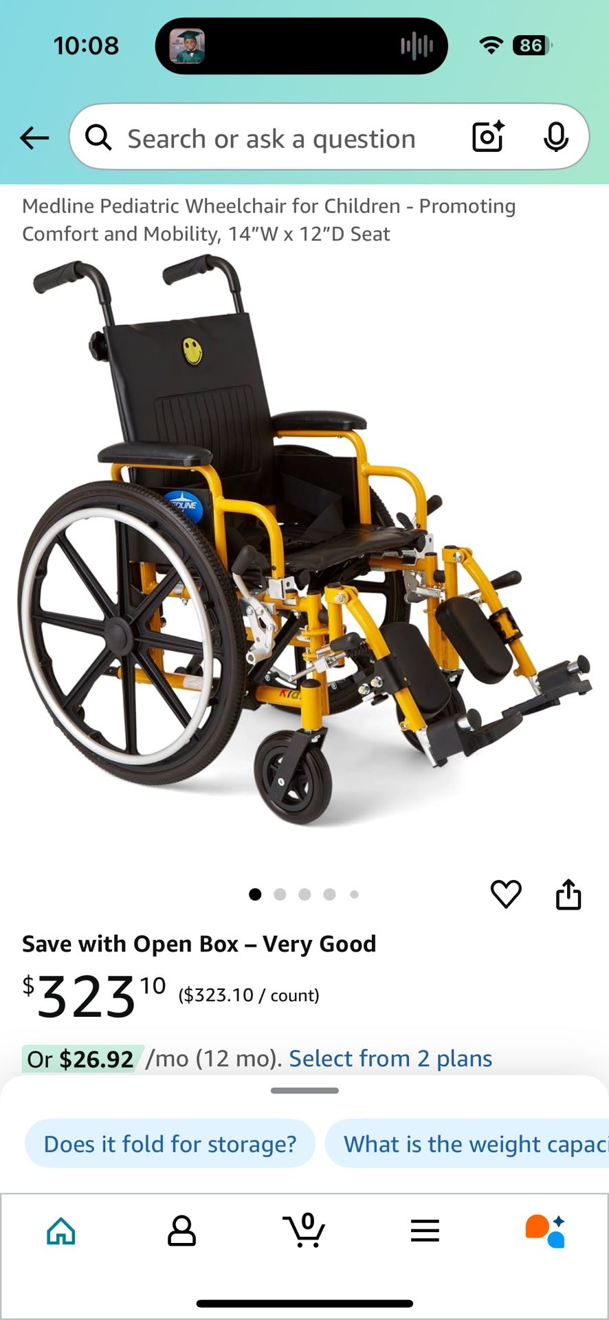 Pediatric wheelchair for children