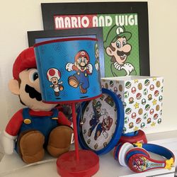 Super Mario Boys Bedroom Decor/ Mario Lamp/ Mario Wall Picture/mario Headphones/