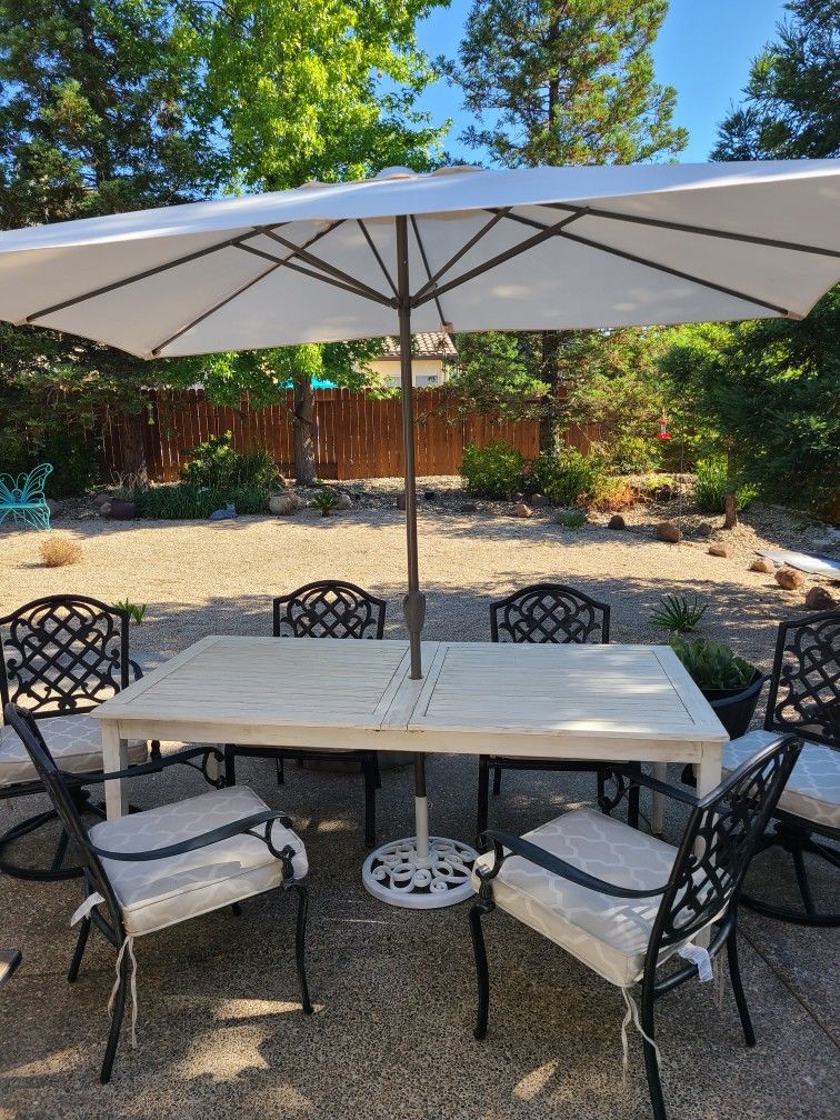 Super Cute 9 Piece Patio Pool Dining Furnature Set Martha Stewart Allen Roth Teak Expandable Table For 10 People!!! Must See!!