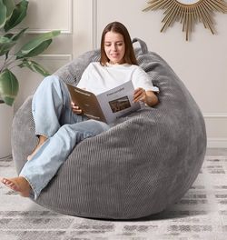 3 Foot Gray Bean  Bag 