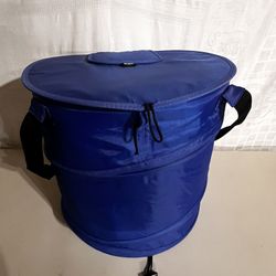 Collapsible Cooler Bag Round With Velcro Lid Latch, And Carrying Handles