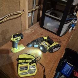 Ryobi SDS Rotary Hammer Drill & Flashlight Combo