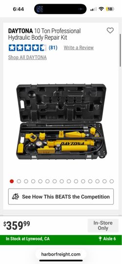 DAYTONA 10 Ton Professional Hydraulic Body Repair Kit