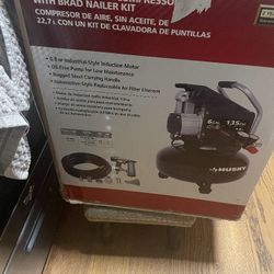 Husky 6gal. Oil Free Air Compressor With Brad Nailer Kit