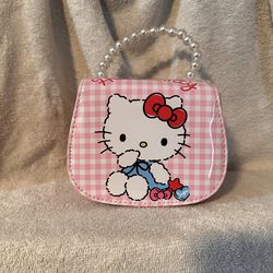 Hello Kitty Small Crossbody Bag With Faux Pearl Handle