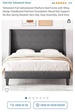 Full size bed frame with mattress