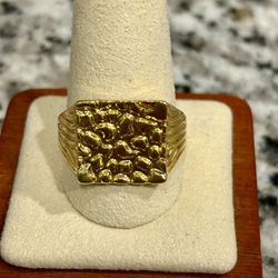 NEW 14ktgp Men’s Nugget Ring 