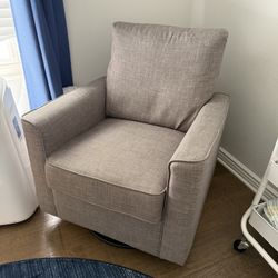 Grey Swivel And Rocking Chair 