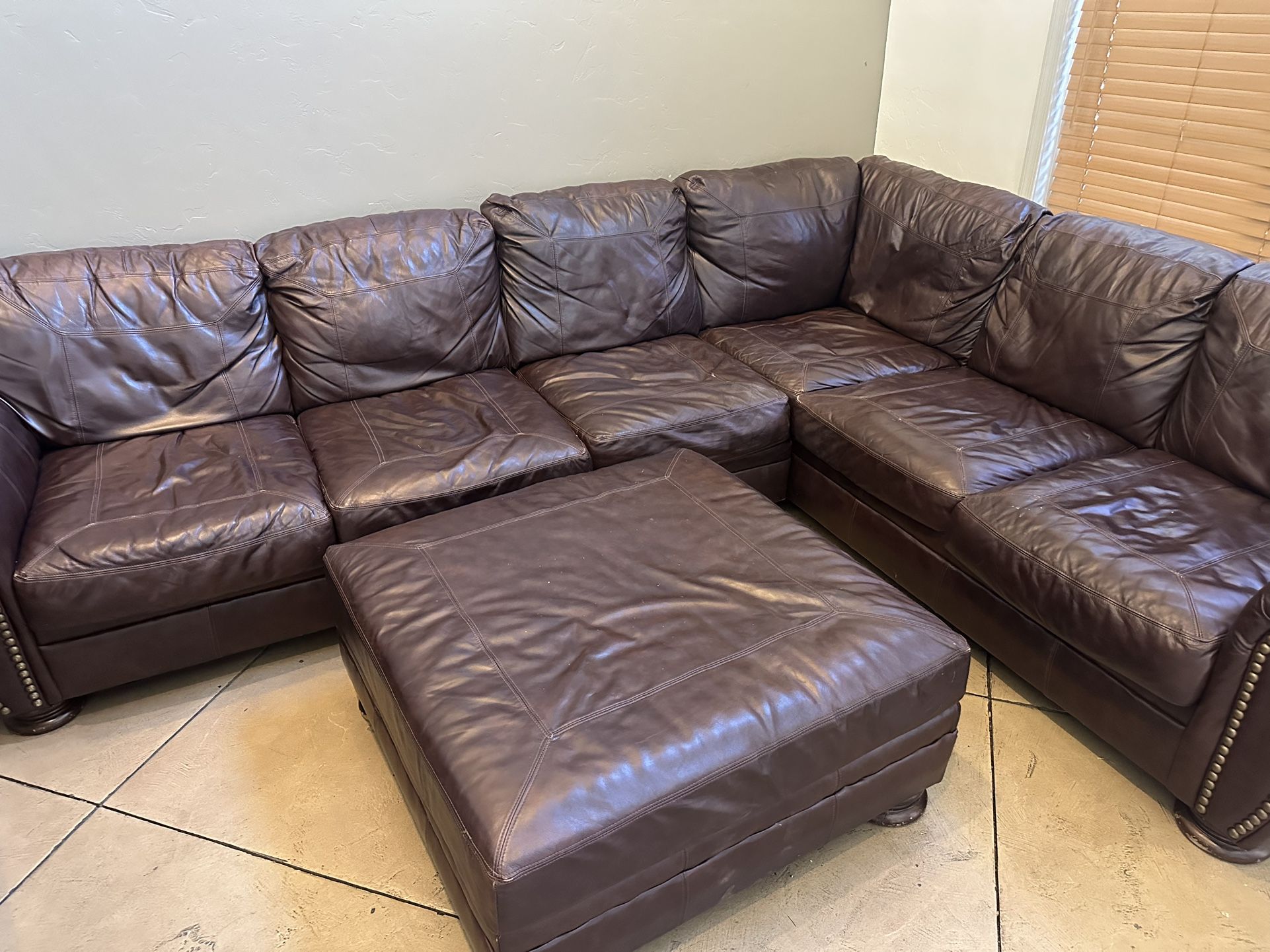 Leather L Couch