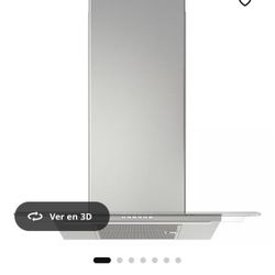 Campana extractora de pared, acero inoxidable/vidrio