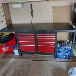 Craftsman Tool Cabinet With Extended Table Top.  72" Length X 24" Width X 35" Height.  