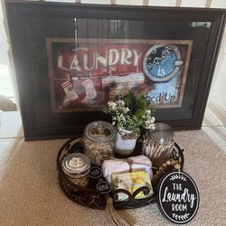 Farmhouse Laundry Room Staging Decor 