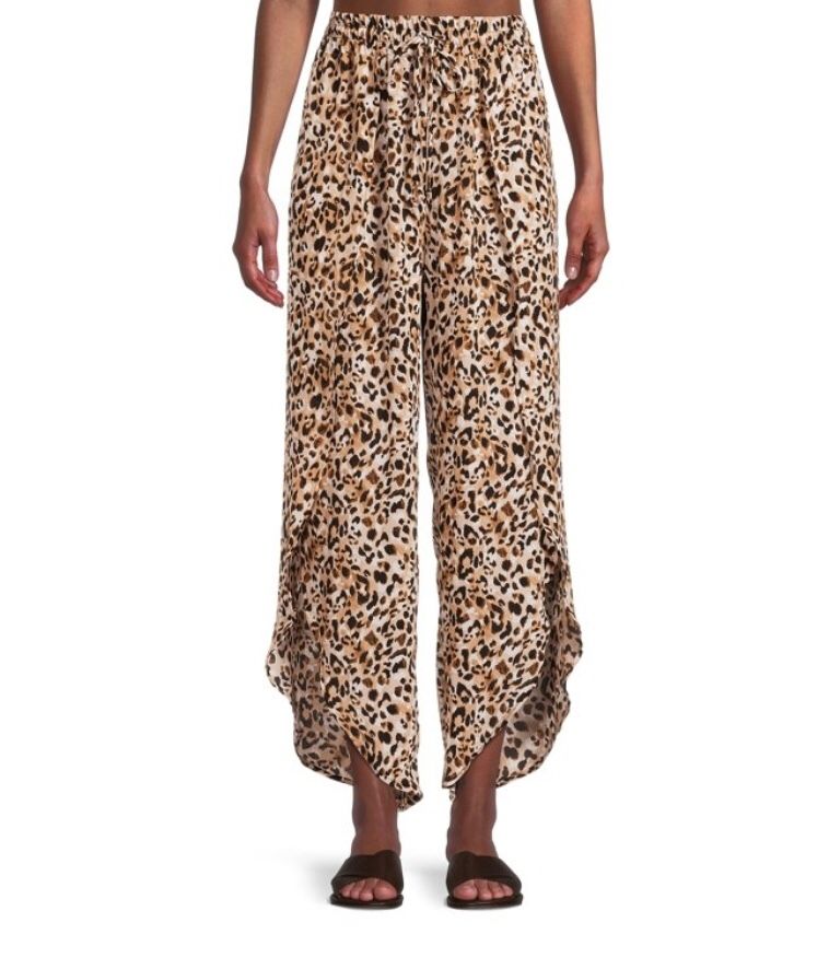 Time and Tru Women's 2X Plus Gathered Waist Petal Leg Cover Up