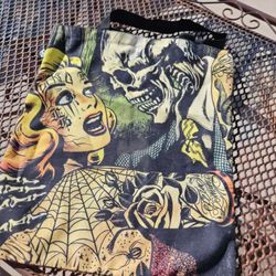 Horror Canvas Tote With Zipper