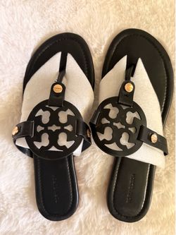 Black tb sandals