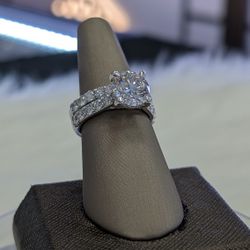 5.00Ctw LabGrown Diamond Ring Set 14K White Gold