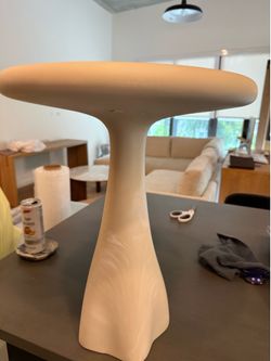 CB2 Espira Cream Side Table
