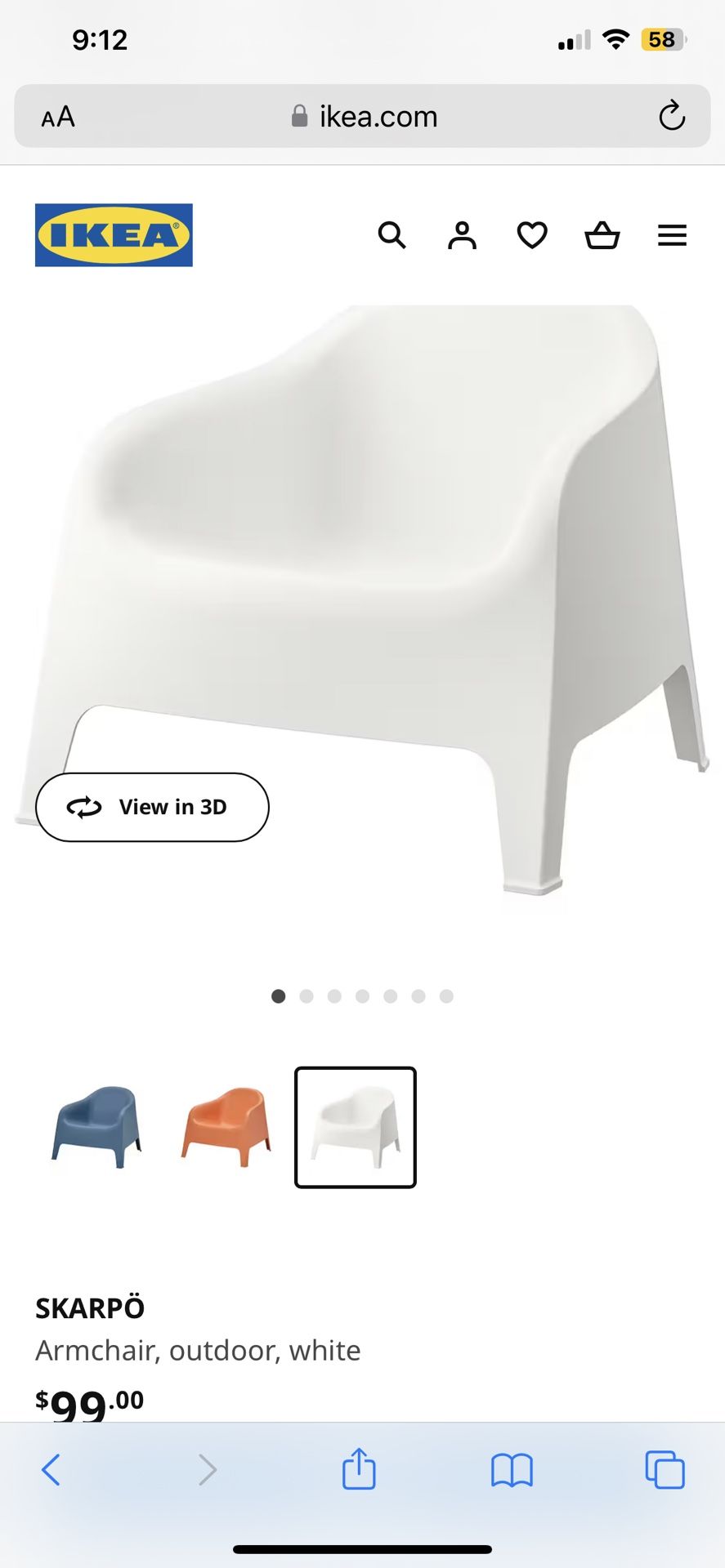 Four IKEA Skarpo Chairs Patio Chairs White for Sale in Snohomish, WA