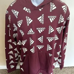 Men’s Adidas Print All Over Pullover Fleece Sweater Size XL