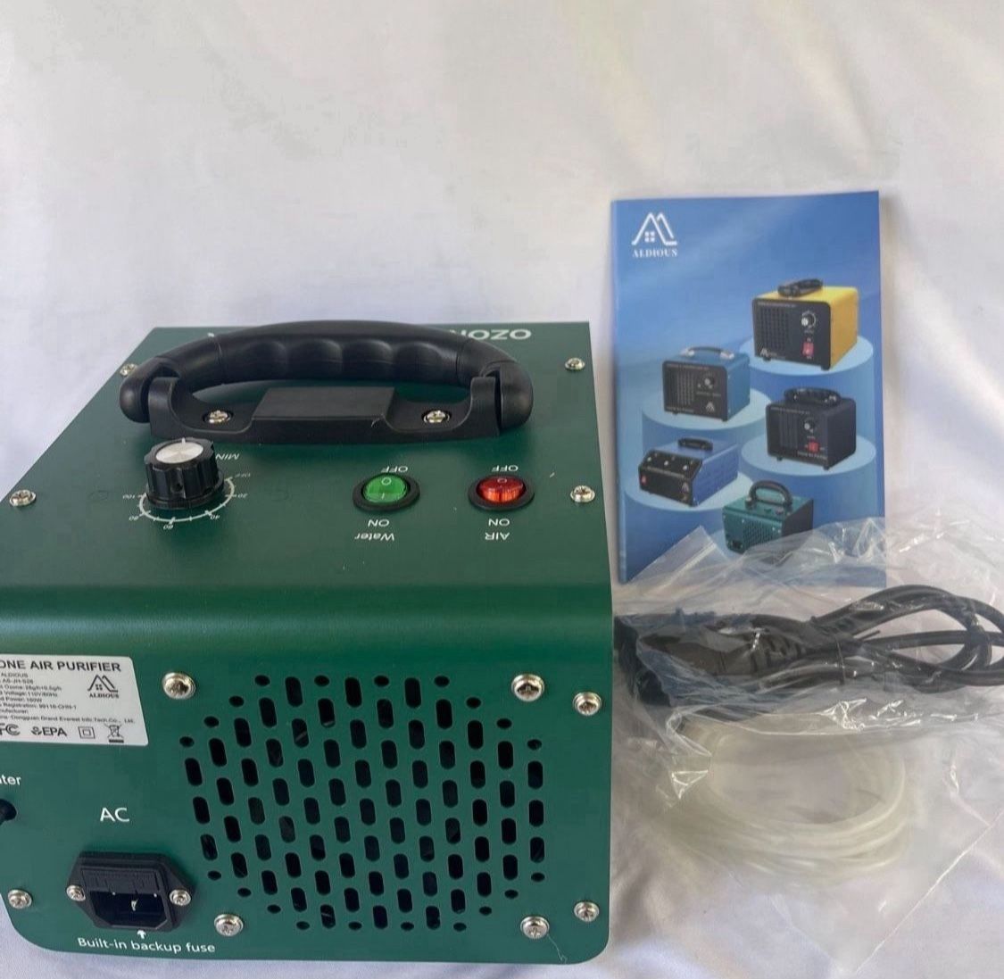 ALDIOUS Ozone Air Purifier, 28,000 mg/h, Ozone Machine for Rooms, Smoke, and Cars. Product Dimensions: 23 cm D x 21 cm W x 24 cm H (Excellent Conditio