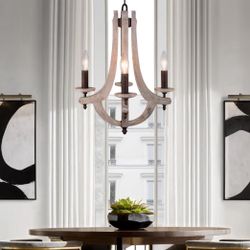 Wood & Metal Chandelier 