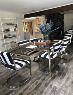 6 Black and White Upholstered Chairs! Cool and Swanky
