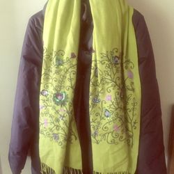 Lovely Embroidered Scarf/shawl Great Shape