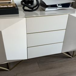 Faceted Lacquered Credenza