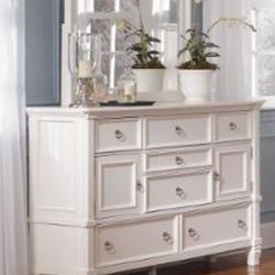 Ashley Furniture Prentice - White Dresser with mirror