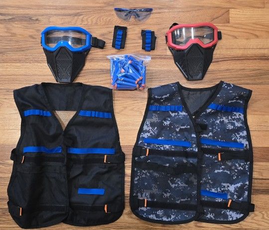 Nerf Gun X-Shot Blaster Kids Tactical Vest Kit Mask Darts