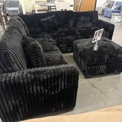 New Black Sectional 
