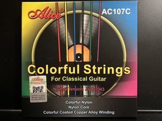 Colorful nylon classical guitar strings, nylon strings core, colorful coated copper alloy wound, normal tension. 028-.043
