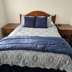 Wood Arched Headboard Bed Frame queen size