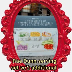 New In Box RAE DUNN 5 Piece Serving Set Plus 2 FREE Rae Dunn Serving Plates Pick Up Or Shipping Only