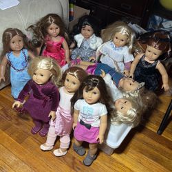 Collection Of American Girl  Doll 10 Dolls With Outfit