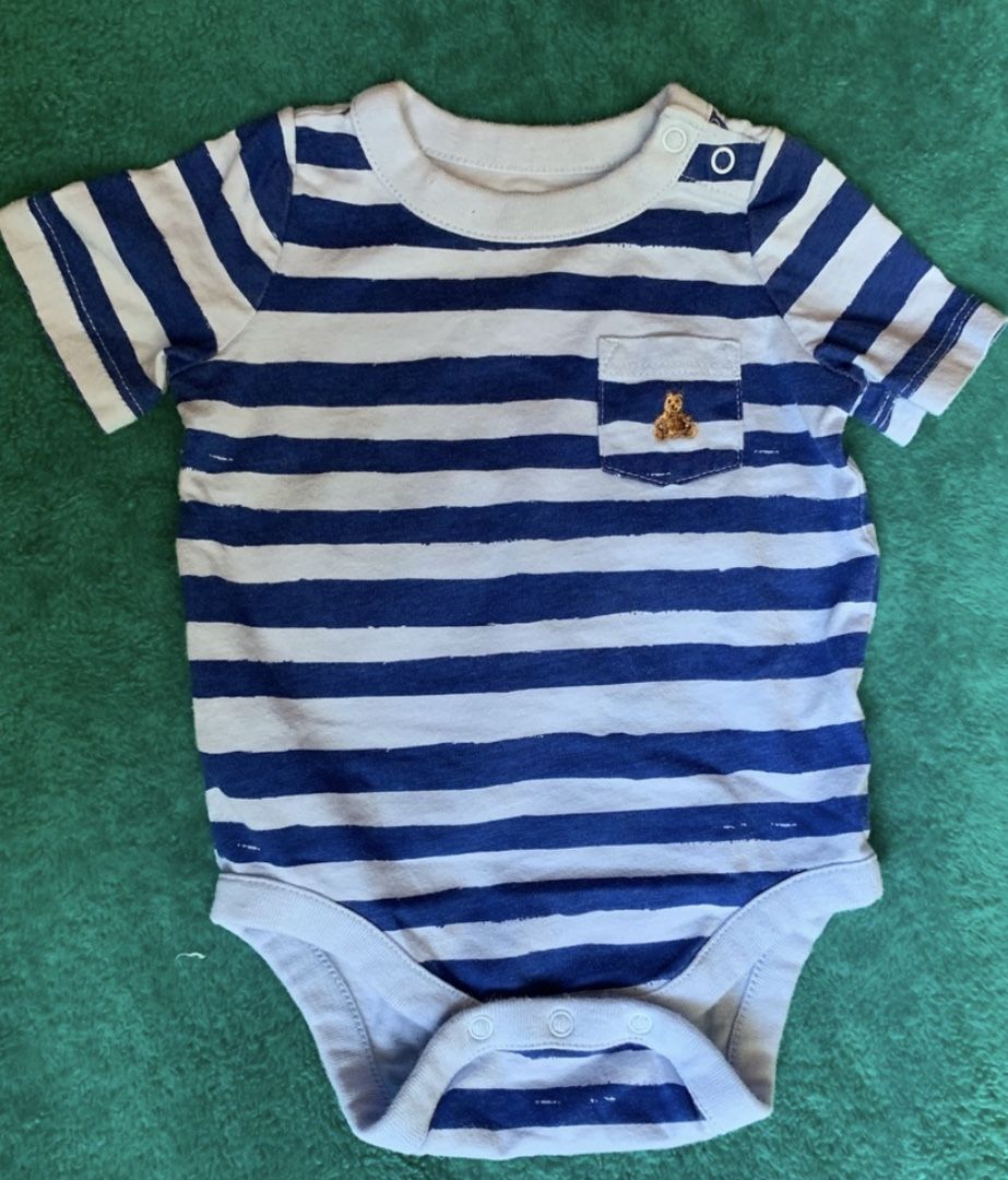 Blue striped Baby GAP Onesie 0-3M