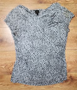 Worthington Women's Black and White Patterned Top Size L
