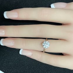 DIAMOND SOLITAIRE ROUND CUT 2.01 CT CERTIFIED VS1-D 14KT