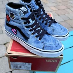 Women’s SK8-HI “Patches” Skateboard Sneakers Denim/TrueWhite Sz 8.0 VNOA38GEPQ2 