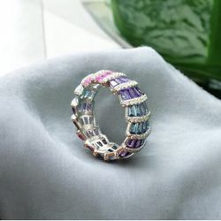 Beautiful Italian Rhodium 925 Silver Ring