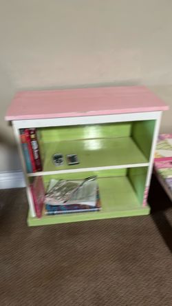 Child’s table, bookcase, toy chest