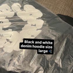 Black And White Denim Tear Hoodie 
