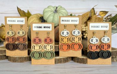 3 Piece Pumpkin Dangle Earrings