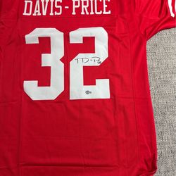 Tyrion Davis-Price Signed Autograph Custom Jersey - Beckett -San Francisco 49ers