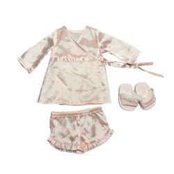 American Girl Satin Floral Pajamas PJ Set (READ)