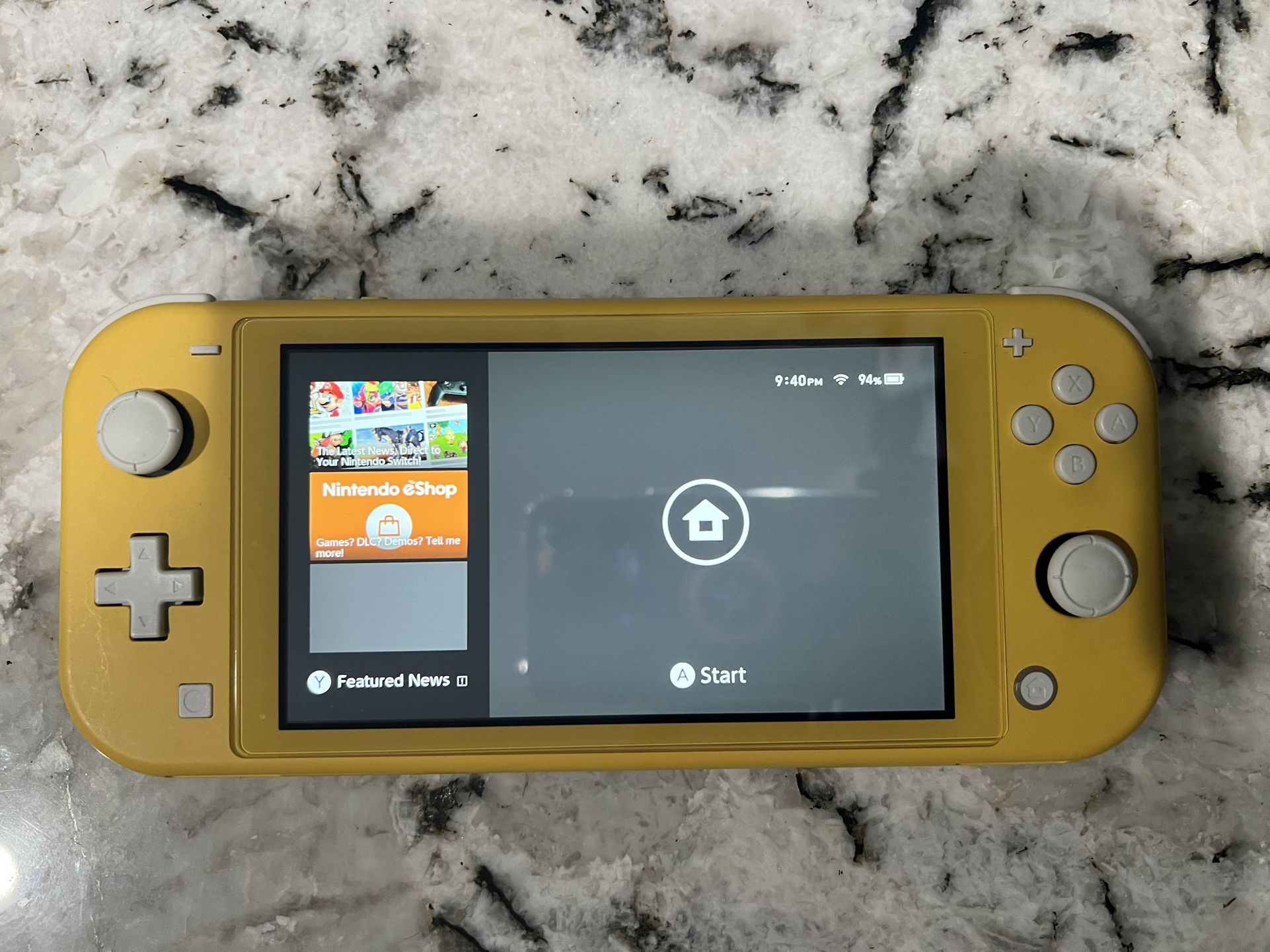 Yellow Nintendo Switch Lite With Case