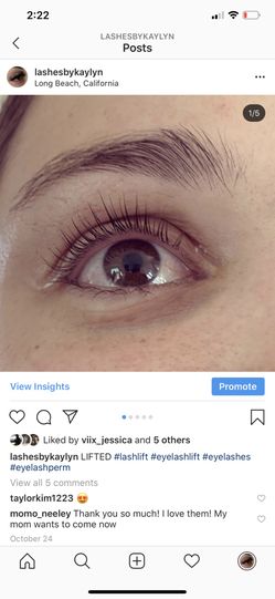 Lash lift and tint
